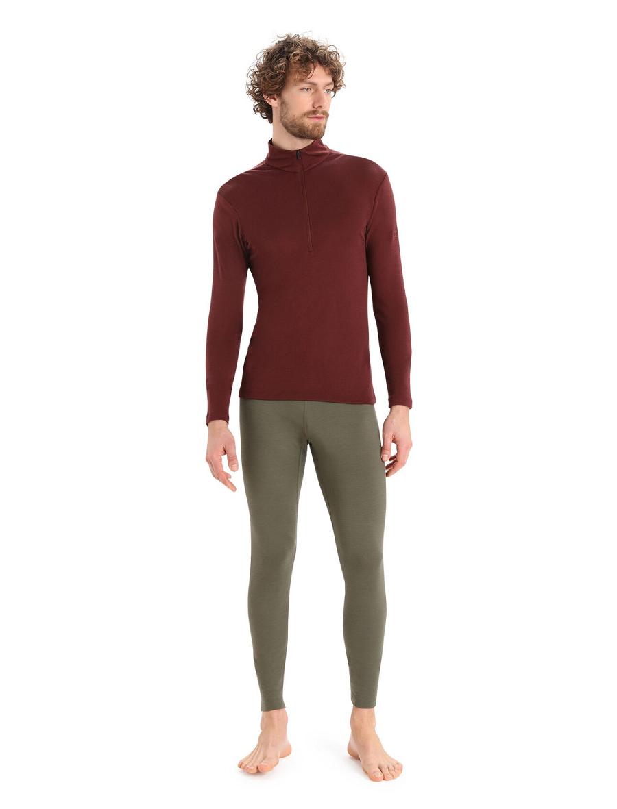 Espresso Icebreaker Merino 175 Everyday Long Sleeve Half Zip Thermal Top Men's Base Layers | AU 1370BEXC